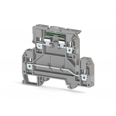 AVK 4 FS; Клеммник 2-х ярусный с держ. предохр. (5х20, 5х25) на DIN-рейку, 4 мм.кв., с индикацией 24VDC (бежевый)