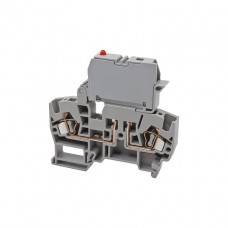 Клеммник пружинный с держ. предохр. (5х20, 5х25), откид.картридж, с индикацией 48VAC, на DIN-рейку, 4 мм.кв., (серый); YBK SLD 48VAC Клеммник пружинный с держ. предохр. (5х20, 5х25), откид.картридж, с индикацией 48VAC, на DIN-рейку, 4 мм.кв., (серый); YBK SLD 48VAC