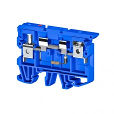 Клеммник с держ. предохр. (5х20, 5х25) с индикацией 24VDC на DIN-рейку, 6 мм.кв. (синий);  ASK 2LD (24 VDC)