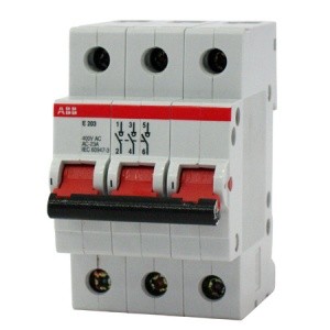 Рубильник 3пол. E203r 80A рычаг крас.