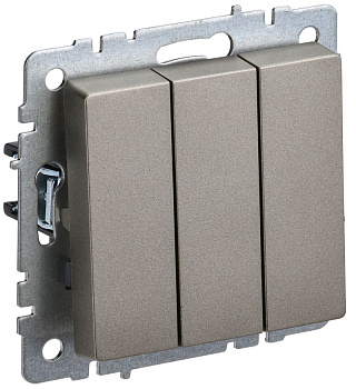 BRITE Выключ. 3-кл. 10А ВС10-3-0-БрШ шамп. IEK