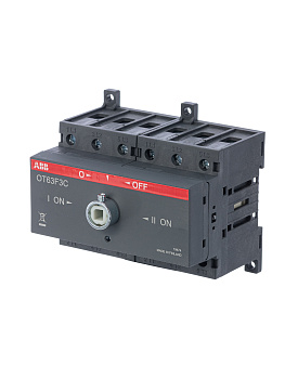 Реверсивный рубильник OT63F3C до 63А 3-полюсный для установки на DIN-рейку или монтажную плату (без ручки) Реверсивный рубильник OT63F3C до 63А 3-полюсный для установки на DIN-рейку или монтажную плату (без ручки)
