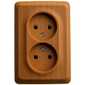 ЭТЮД О/У двойная угловая РОЗЕТКА без заземления без шторок 16А, БУК, Россия