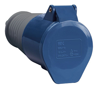 Розетка 213 переносная 2Р+РЕ 16А 220В IP44 ИЭК