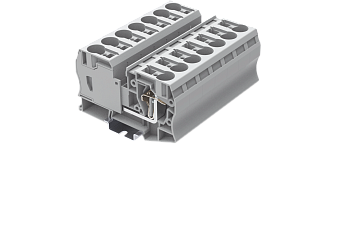 Клемма на DIN-рейку пружин. 35 мм2 2 конт. проходн. сер