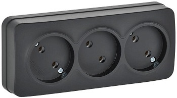 GLORY Роз. 3-я без з/к/ш о/у 10А РС23-2-ХЧм черн. м. IEK