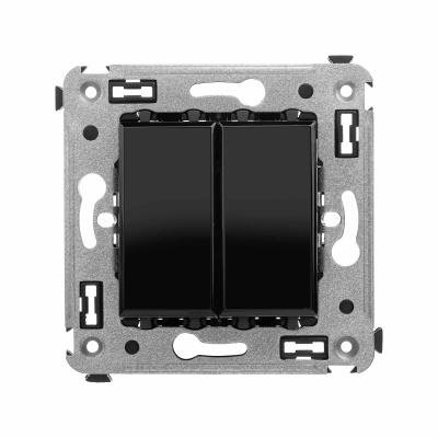 Кнопка двухклавишная в стену, "Avanti", "Черный квадрат"