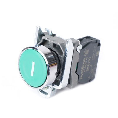 Кнопка SB4 в сборе модульная 22мм зеленая металл 1НО с маркировкой "I"