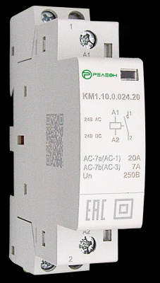 Модульный контактор 1НО контакт 20А (~/= 24В AC/DC)
