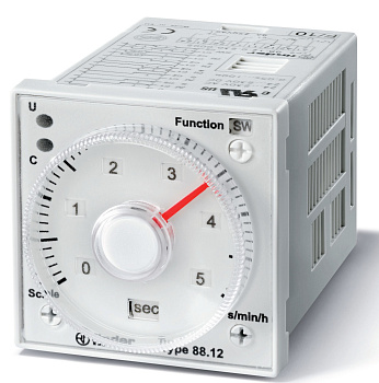 Таймер мультифункциональный (AI a, AI b, DI a, DI b, GI, SW); монтаж на панель или в розетку; питание 24…230В АС/DC; 2CO 5A; регулировка времени 0.05с…100ч; степень защиты IP40