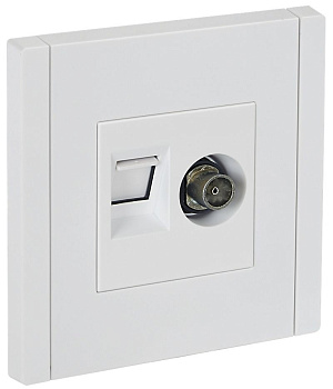 FORTE&PIANO Роз. двойная TV+RJ45 кат.6 FP237 бел. IEK