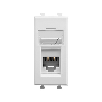 Телефонная розетка RJ-12 модульная, "Avanti", "Белое облако", 1 модуль