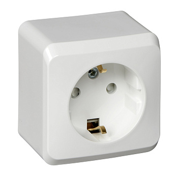 ЭТЮД О/У РОЗЕТКА с заземлением со шторками 16А 250В, БЕЛЫЙ, Россия