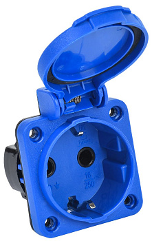 MAGNUM Розетка панельная SCHUKO РП12-3 IP54 синий IEK MAGNUM Розетка панельная SCHUKO РП12-3 IP54 синий IEK