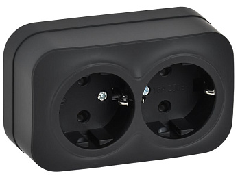 GLORY Роз. 2-я с з/к без з/ш о/у 16А РС22-3-ХЧм черн. м. IEK