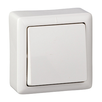 ХИТ О/У 1-клавишный ВЫКЛЮЧАТЕЛЬ ИЗОЛ.ПЛ.6А, 250В, БЕЛЫЙ. Россия
