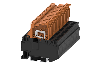 Клемма на DIN-рейку пружин. 4 мм2 2 конт. с размыкателем