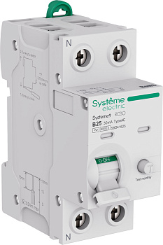 Systeme9 Авт. выкл. диф. тока (АВДТ) 1P+N B 25A 6kA 30мА Тип-AC 230В