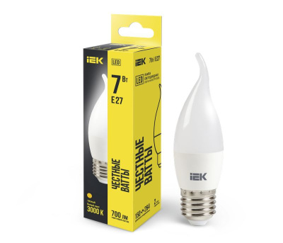 Лампа LED CB35 свеча на ветру 7Вт 230В 3000К E27 IEK