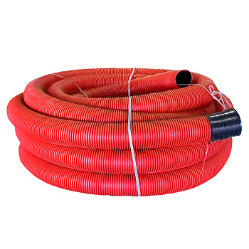 Труба гофр. двустенная ПНД/ПНД гибкая с протяжкой d160 мм (50 м) красная EKF-Plast Труба гофр. двустенная ПНД/ПНД гибкая с протяжкой d160 мм (50 м) красная EKF-Plast