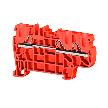 Клеммник пруж.быстрозажимной (Push in), 3-х выводной, 4мм.кв., (красный); PYK 4E