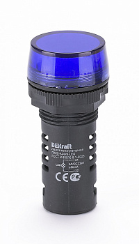 Лампа комм. ADDS D22 LED син.220В AC/DC ЛK-22
