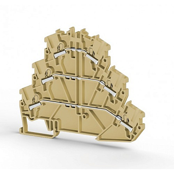 Клеммник 3-х ярусный пружинный быстрозажимной (Push in), 2,5 мм.кв. (бежевый); PYK2,5-3F Клеммник 3-х ярусный пружинный быстрозажимной (Push in), 2,5 мм.кв. (бежевый); PYK2,5-3F