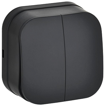 GLORY Выключ. 2-кл. о/у 10А ВС20-2-0-ХЧм черн. м. IEK