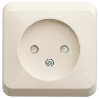 ЭТЮД О/У РОЗЕТКА без заземления со штороками 16А 250B, КРЕМОВЫЙ , Россия
