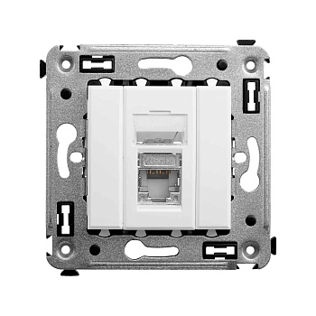 Компьютерная розетка RJ-45 в стену, кат.6 одинарная экранированная, "Avanti", "Белое облако" Компьютерная розетка RJ-45 в стену, кат.6 одинарная экранированная, "Avanti", "Белое облако"