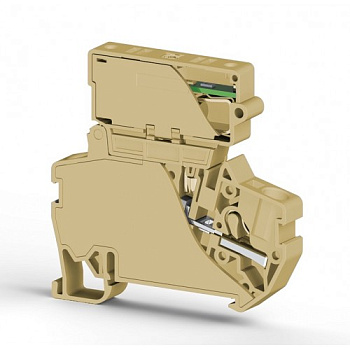 Клеммник пруж.б/зажим. (Push in) с держ.пред.(6,3х31,75) с инд. 24VDC, 4 мм.кв. (бежевый); PYK 4ILD 24VDC (6,3х31,75)
