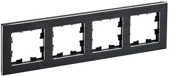 BRITE Рамка 4-мест. РУ-4-1-БрЧ металл черн. IEK