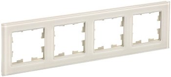 BRITE Рамка 4-мест. РУ-4-2-БрВа стекло ванильный IEK