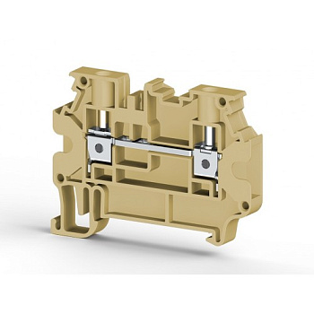 Клеммник на DIN-рейку 4мм.кв., 2 ряда перем., (бежевый); AVK 4R