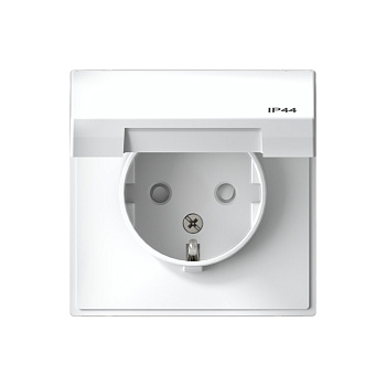ARTGALLERY РОЗЕТКА с заземл. со шт. с крышк, 16А, IP44, механизм, БЕЛЫЙ