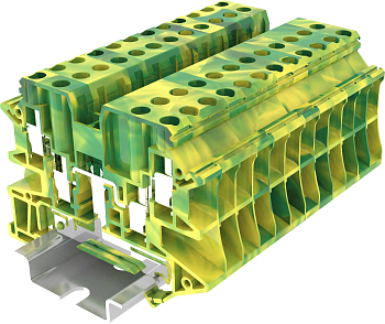 Клемма на DIN-рейку винт. 4 мм2 4 конт. заземляющ.