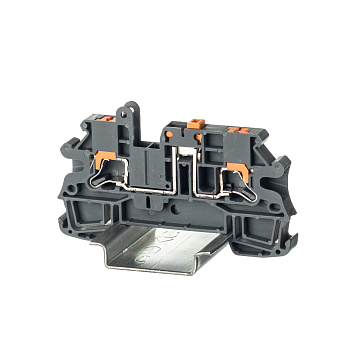 Клемма расцепительная, зажим push-in, 2 точки подключения, 4 кв.мм, серая