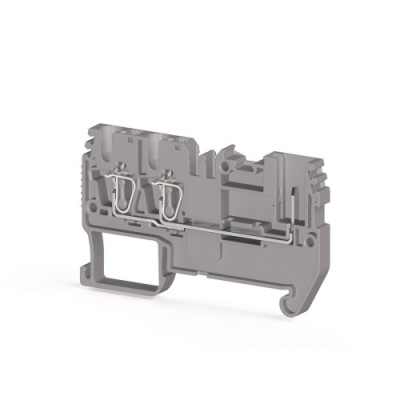 Двухполюсовая пружинно-зажимная клемма CTP 2,5E (серый)