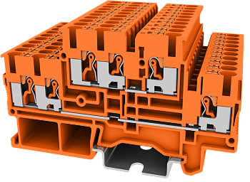 TPD2.5-3-OG Клемма TP 1-2 проходная 2-уровневая, сеч.2.5мм2, оранж.