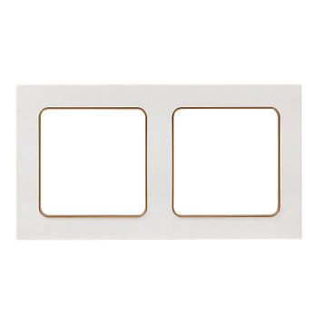 Стокгольм Рамка 2-местная белая с линией цвета шампань EKF PROxima