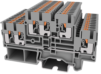 TPD2.5-3-GY Клемма TP 1-2 проходная 2-уровневая, сеч.2.5мм2, сер.