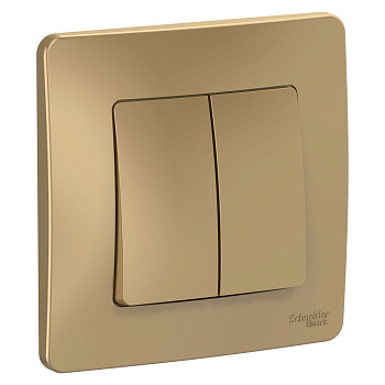 BLANCA С/У 2-клавишный ПЕРЕКЛЮЧАТЕЛЬ (cх.6+6), 10А, 250В, ТИТАН