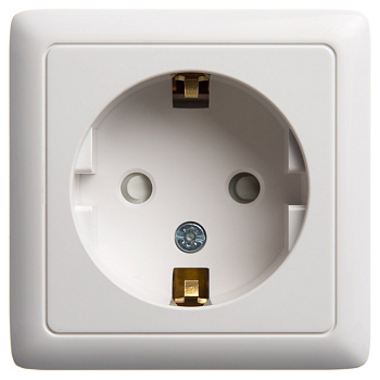 ХИТ О/У РОЗЕТКА с заземлением со шторками ИЗОЛ.ПЛ 16А, 250В, БЕЛЫЙ. Россия