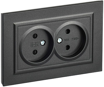 BRITE Роз. 2-я без з/к с з/ш 10А в сб. РСш12-2-БрЧ черн. IEK