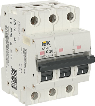 ARMAT Авт. выкл. M10N 3P C 20А IEK ARMAT Авт. выкл. M10N 3P C 20А IEK