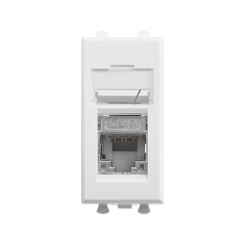 Компьютерная розетка RJ-45 модульная, кат.6 экранированная, "Avanti","Белое облако", 1 модуль