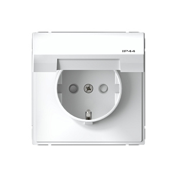 ARTGALLERY РОЗЕТКА с заз.со шт.с крышк, 16А, IP44,  механизм, быстрозажим. клем., БЕЛЫЙ