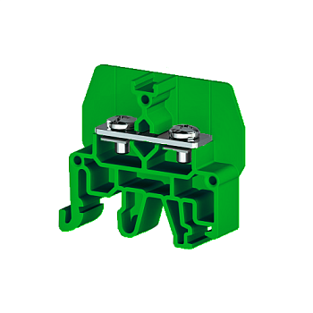Болтовой Клеммник под вилочный наконечник на DIN-рейку 6 мм.кв. (зеленый); CPB 6
