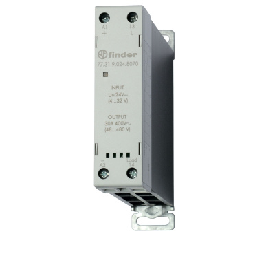 Модульное твердотельное реле; выход 30А (60…440В АС); питание 230В AC; Функция "Произвольн.включ."; ширина 22.5мм; клем.реле; степень защиты IP20