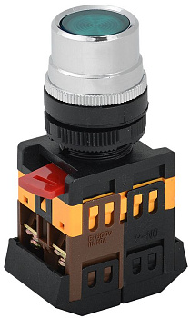 Кнопка ABLF-22 зеленый d22мм неон/240В 1з+1р ИЭК Кнопка ABLF-22 зеленый d22мм неон/240В 1з+1р ИЭК